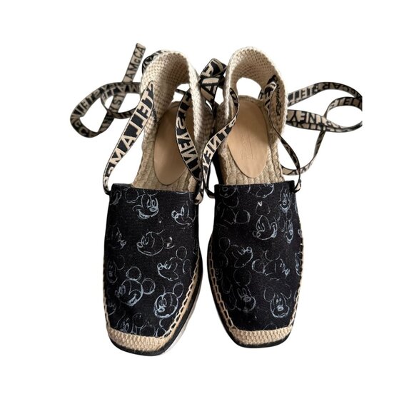 STELLA MCCARTNEY x Disney Mickey Mouse Platform Lace Up Espadrilles Sandals Size - Picture 9 of 14